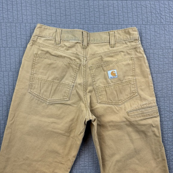 Carhartt Pants Men's 32x34 (31x32) Tan Rugged Relaxed Fit Utility Workwear - Picture 9 of 16